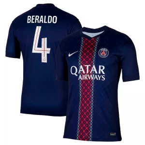Paris Saint-Germain PSG Beraldo #4 Fußballtrikot 2025-26 Cup Heimtrikot Herren