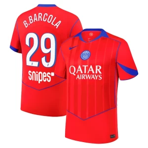Paris Saint-Germain PSG Fußballtrikot B.Barcola #29 2025-26 Ausweichtrikot Herren
