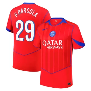 Paris Saint-Germain PSG Fußballtrikot B.Barcola #29 2025-26 Cup Ausweichtrikot Herren