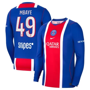Paris Saint-Germain PSG Mbaye #49 Fußballtrikot 2026-27 Heimtrikot Herren Langarm