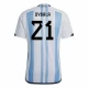 Paulo Dybala #21 Argentinien Fußballtrikots WM 2022 Heimtrikot Herren