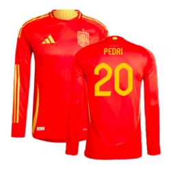 Pedri #20 Spanien Fußballtrikot EM 2024 Heimtrikot Herren Langarm