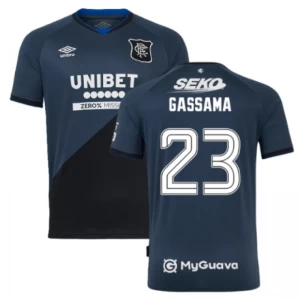 Rangers FC Fußballtrikot Gassama #23 2025-26 Ausweichtrikot Herren