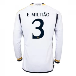 Real Madrid E. Militao #3 Fußballtrikots 2023-24 Heimtrikot Herren Langarm
