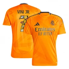 Real Madrid Fußballtrikot 2024-25 Bear Champ Font Vinicius Junior #7 Auswärtstrikot Herren