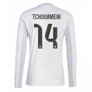 Real Madrid Tchouameni #14 Fußballtrikot 2025-26 Heimtrikot Herren Langarm