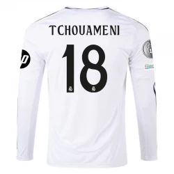Real Madrid Tchouameni #18 Fußballtrikot 2024-25 HP Heimtrikot Herren Langarm