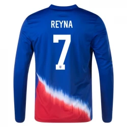Reyna #7 USA Fußballtrikots Copa America 2024 Auswärtstrikot Herren Langarm