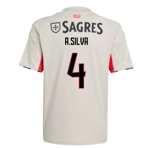 SL Benfica Fußballtrikot 2025-26 A. Silva #4 Auswärtstrikot Herren