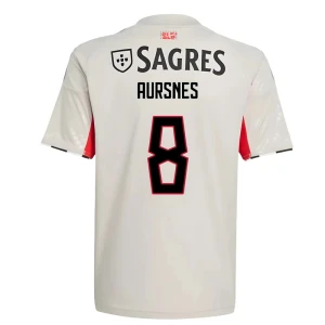 SL Benfica Fußballtrikot 2025-26 Aursnes #8 Auswärtstrikot Herren