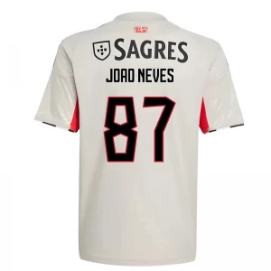 SL Benfica Fußballtrikot 2025-26 Joao Neves #87 Auswärtstrikot Herren