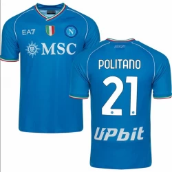 SSC Napoli Politano #21 Fußballtrikots 2023-24 Heimtrikot Herren