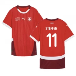 Steffen #11 Schweiz Fußballtrikot EM 2024 Heimtrikot Herren