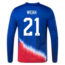 Weah #21 USA Fußballtrikot Copa America 2024 Auswärtstrikot Herren Langarm