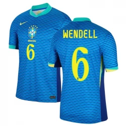 Wendell #6 Brasilien Fußballtrikots Copa America 2024 Auswärtstrikot Herren