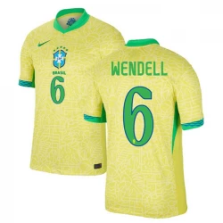 Wendell #6 Brasilien Fußballtrikots Copa America 2024 Heimtrikot Herren